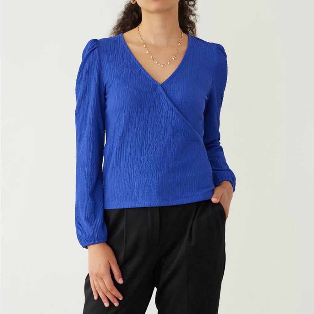 Reitmans Long-Sleeve V-Neck Wrap Top
